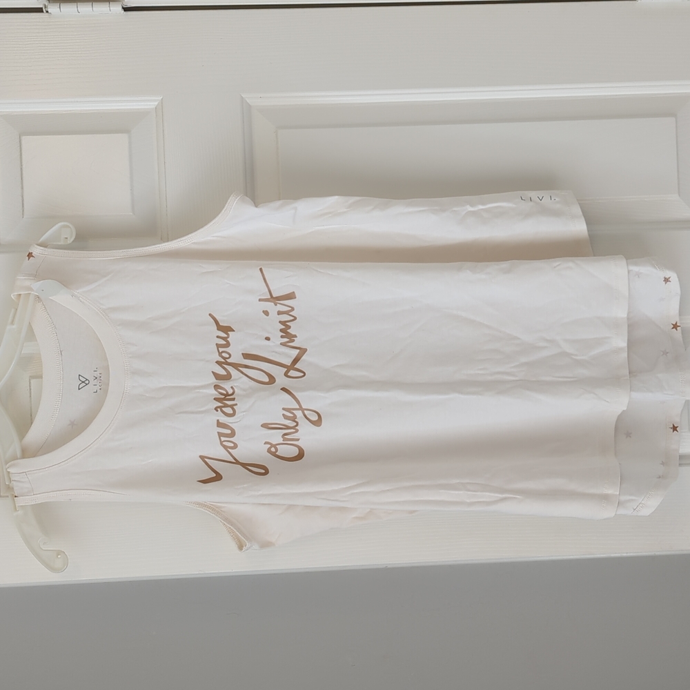 NWT Lane Bryant Livi Active Ivory Hi-Low cut tank size 18/20